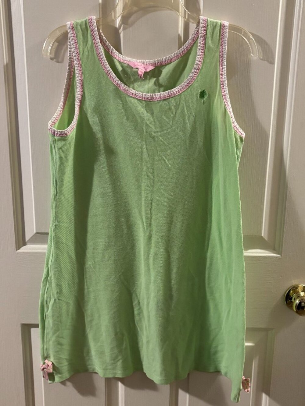 Lilly Pulitzer Light Green Mini Dress with Pink Trim